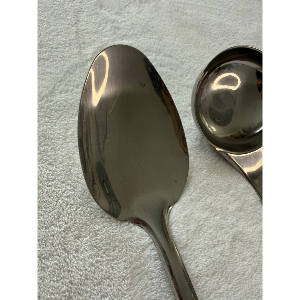 INOX Stainless Steel Serving Spoon Ladle‎ Set Modern Kitchen Utensils EUC